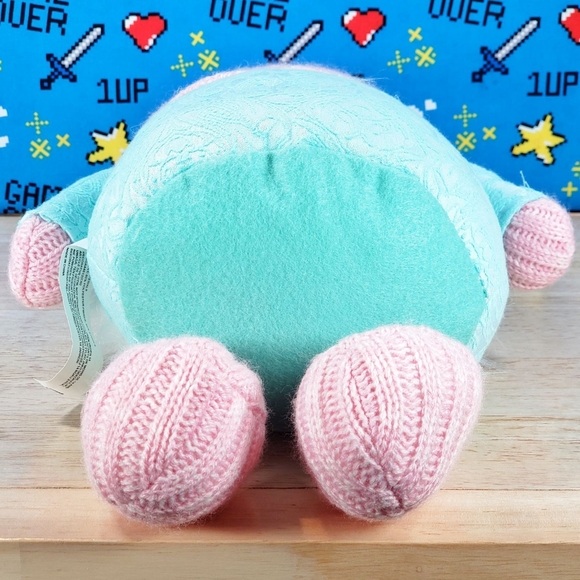 Spring Gnome Plush Wearing Pink Hat w/ Reading Glasses & White Sequin Bunny Ears - Picture 7 of 11